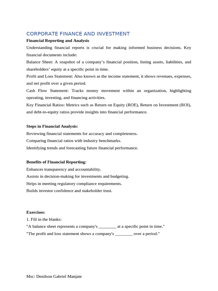 Financial Reporting Essentials Explained | PDF