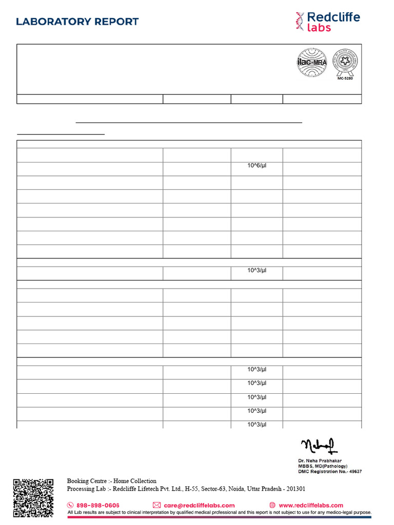 Full Body Checkup Report for Mr. Ranjan | PDF | White Blood Cell | Blood