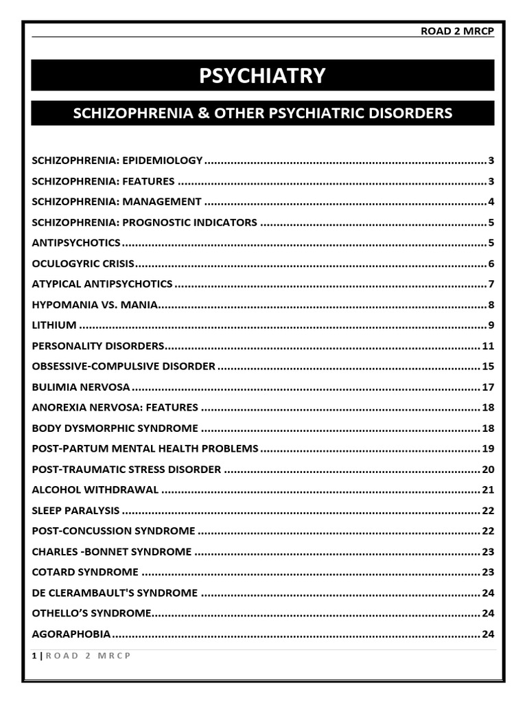 Schizophrenia and Psychiatric Disorders Guide | PDF | Antipsychotic ...