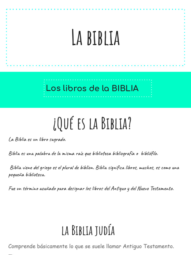 Estructura y libros de la Biblia | PDF | Biblia | Viejo Testamento
