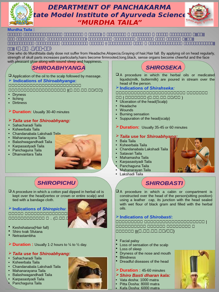 Murdha Taila: Benefits and Procedures | PDF | Integumentary System ...
