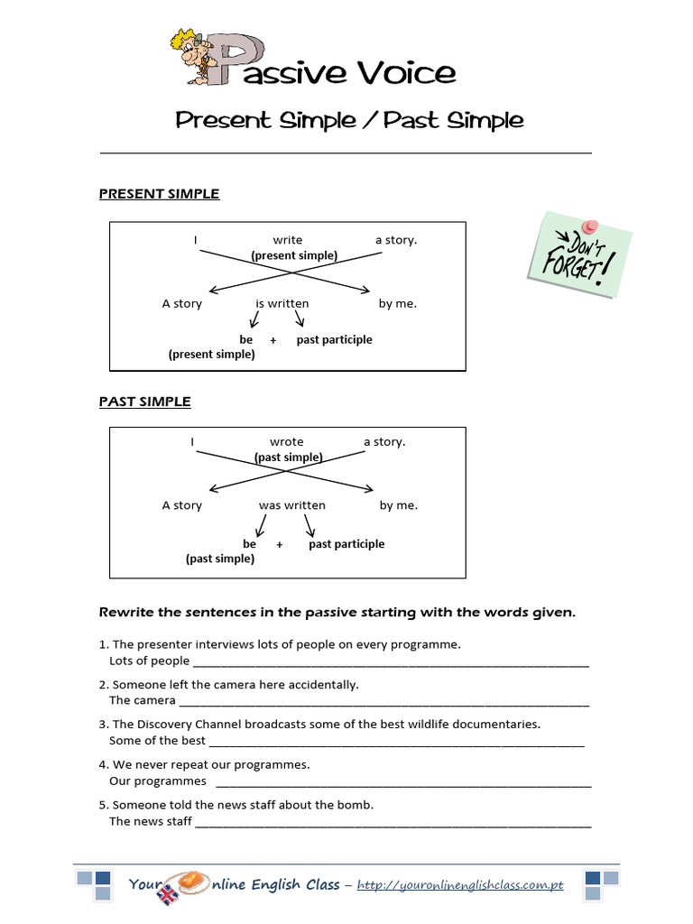 Passive Voice - Present Simple, Past Simple | PDF | Linguistics