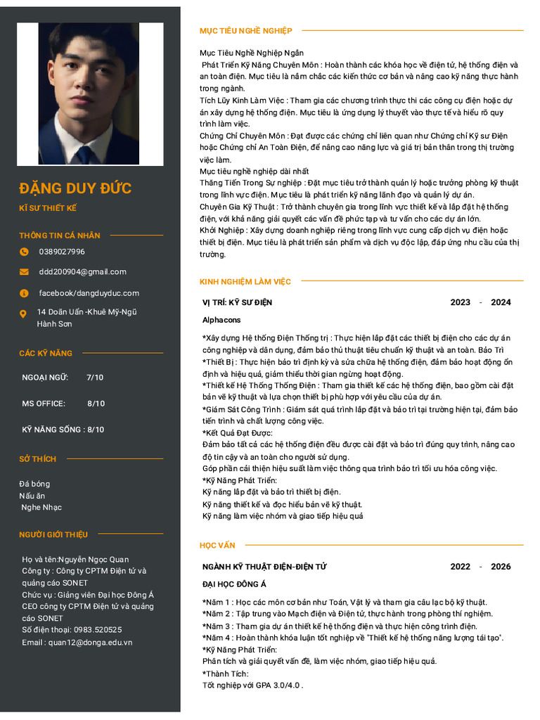CV ĐẶNG DUY ĐỨC - CV-TopCV.vn | PDF