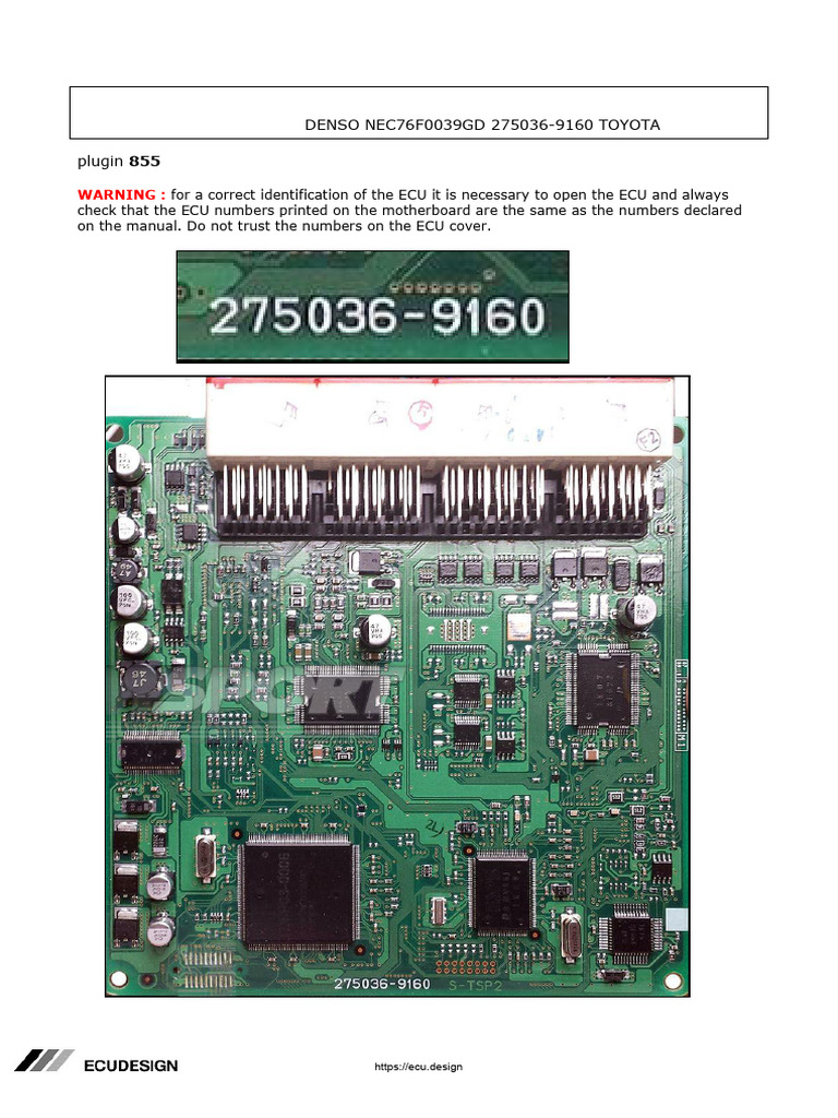 Ling 01 サンプル Denso ECU Pinout Guide for Toyota 275036 | PDF