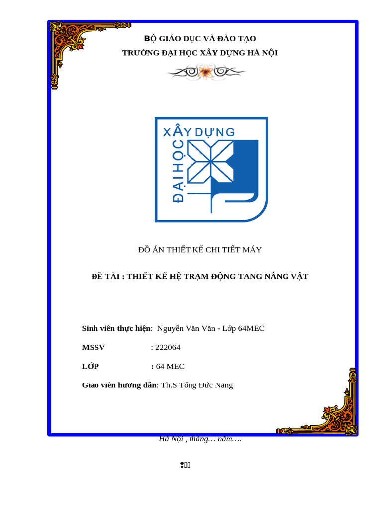 THUYẾT MINH CHI TIET MAY | PDF