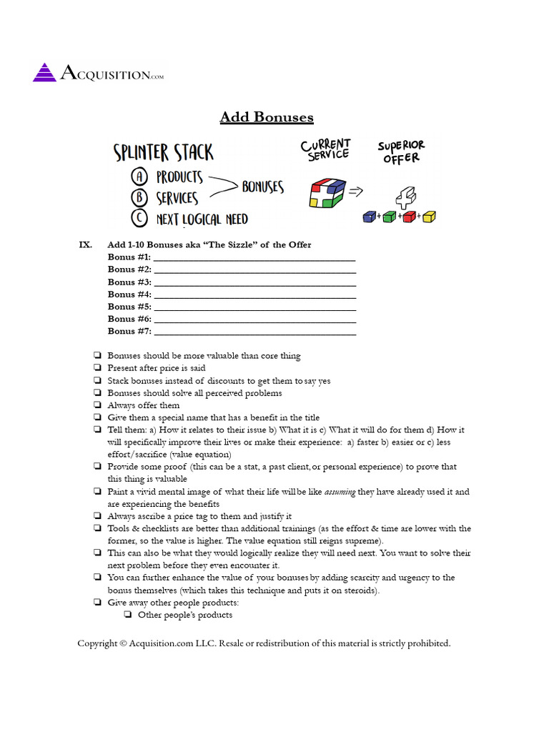 HTTPS:WWW - Acquisition.com:hubfs:offer Checklists - PDF Downloads ...