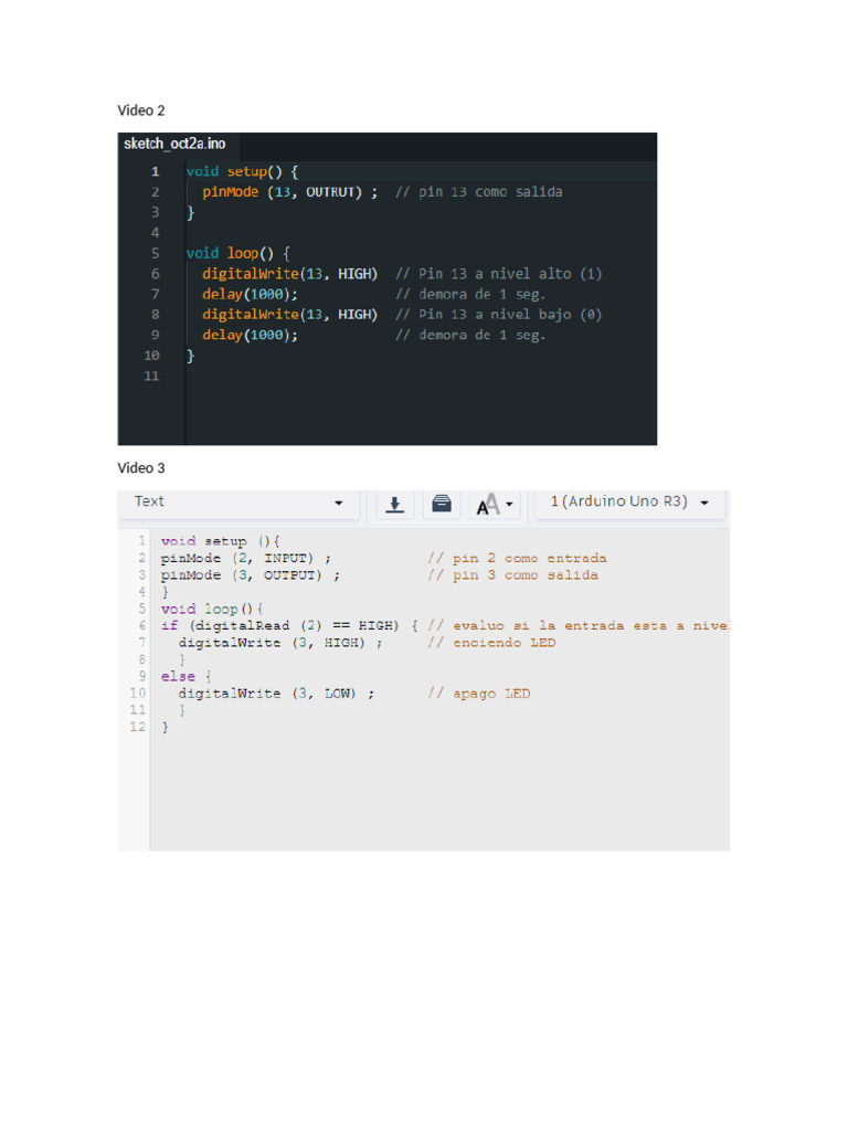 Práctica Arduino 1 | PDF