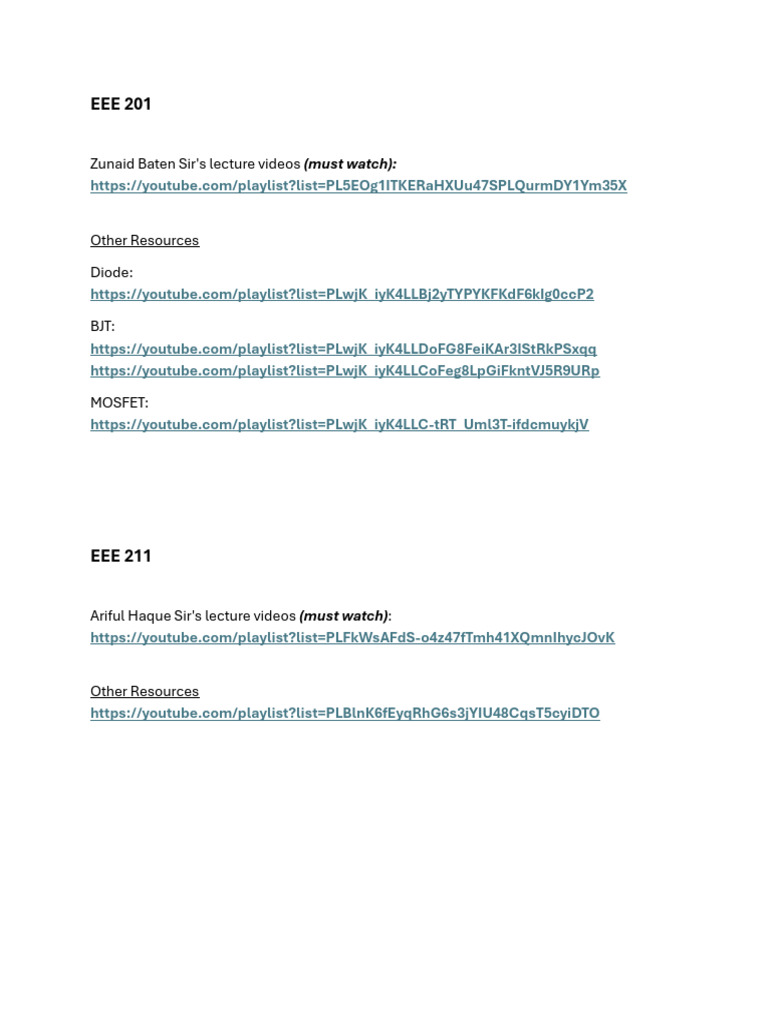 EEE Lecture Video Resources | PDF
