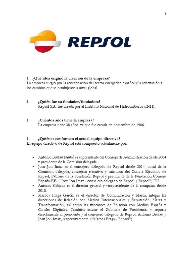 Trabajo Repsol! | PDF | Business | Petróleo