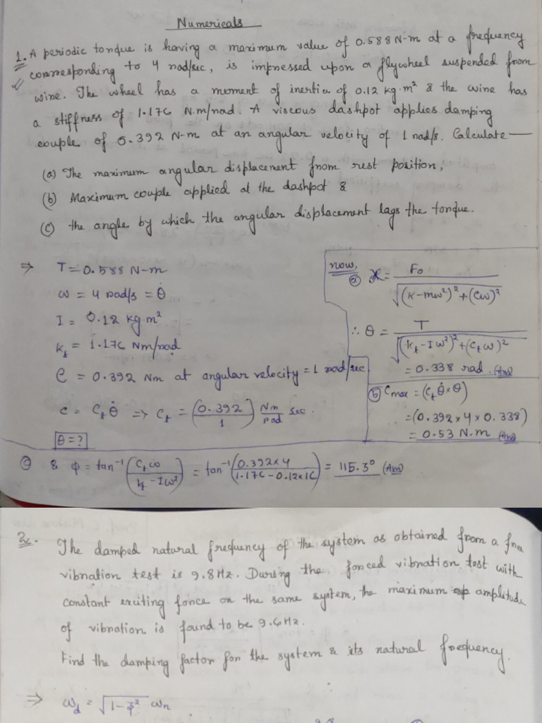 Damping Factor and Vibration Analysis | PDF | Classical Mechanics ...