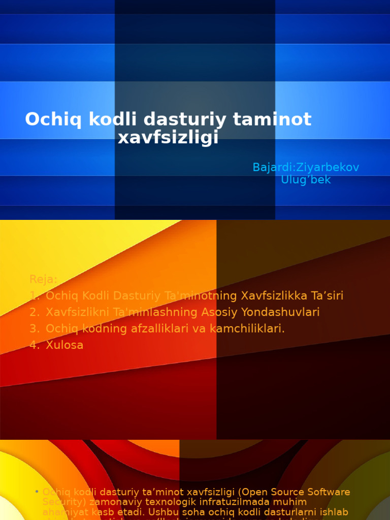Ochiq Kodli Dasturiy Ta'minot Xavfsizligi | PDF
