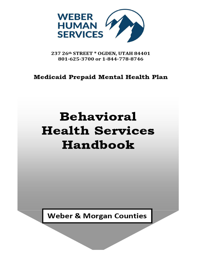 Utah Medicaid Mental Health Handbook | PDF | Mental Health | Hospital