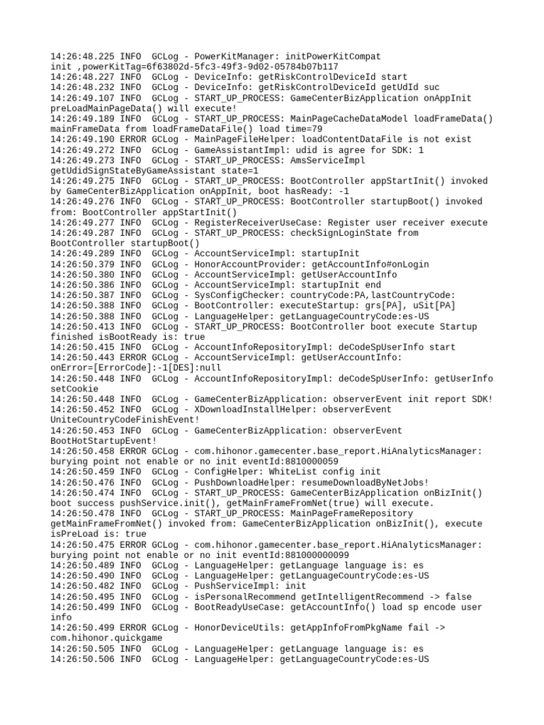 Game Center Startup Log Analysis | PDF | Network Architecture | World ...