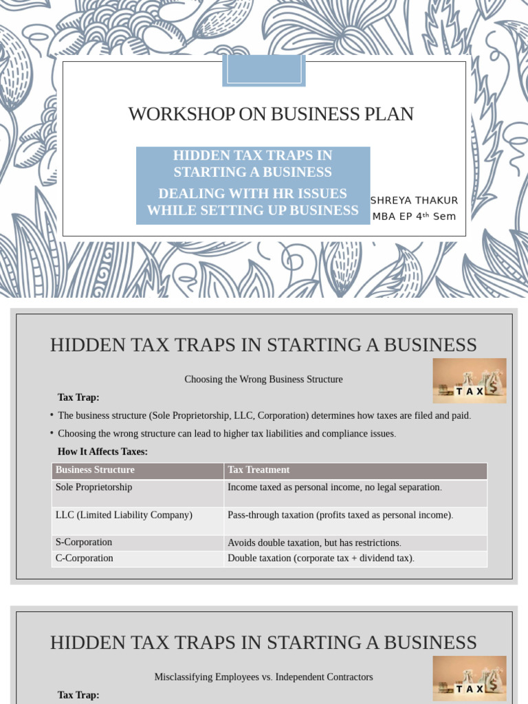 Hidden Tax Traps for Startups Explained | PDF | Taxes | Payroll