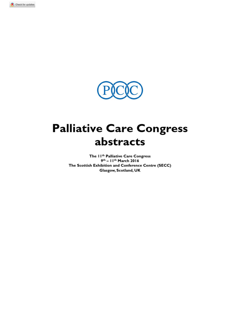 2016 Palliative Care Congress Abstracts (1) | PDF | Palliative Care ...