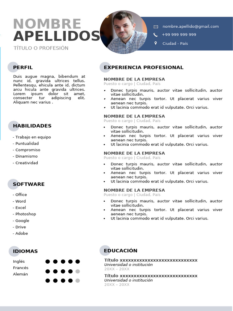 227 Curriculum Vitae Base | PDF | Entrevista de trabajo