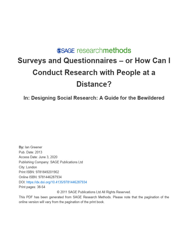 Effective Survey and Questionnaire Design | PDF | Survey Methodology ...