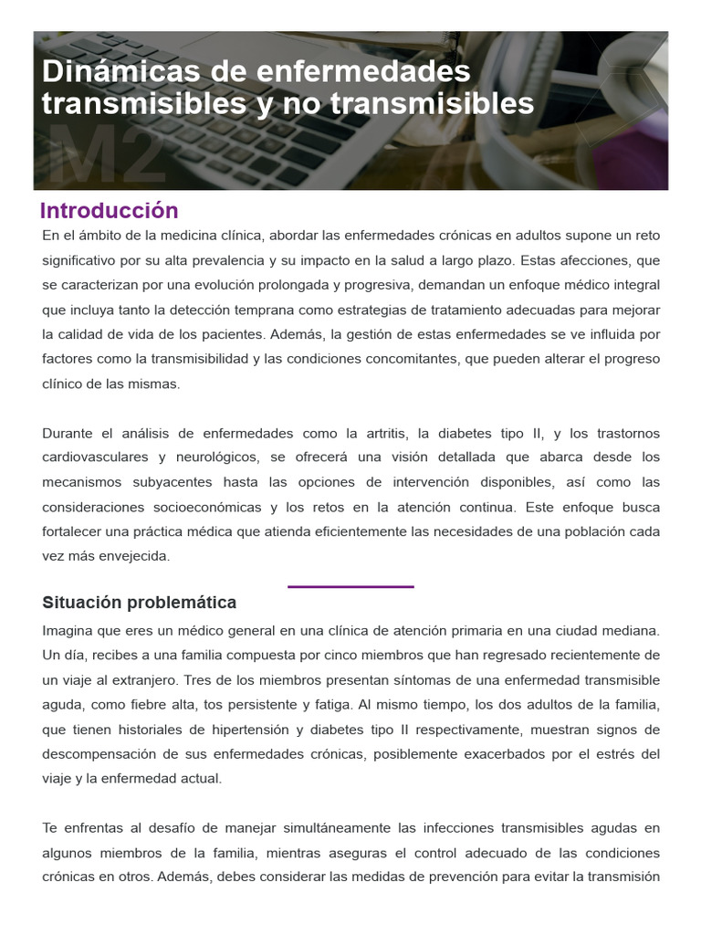 m2l4 clinicamedica | PDF | Las enfermedades no transmisibles | Infección
