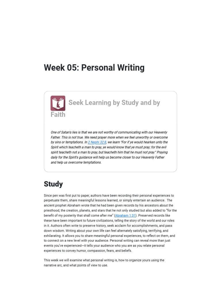 Understanding Personal Writing Techniques | PDF | Narration | Narrative