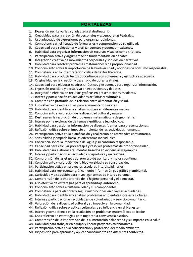 Fortalezas y Áreas de Mejora Educativa | PDF | Plan de estudios ...