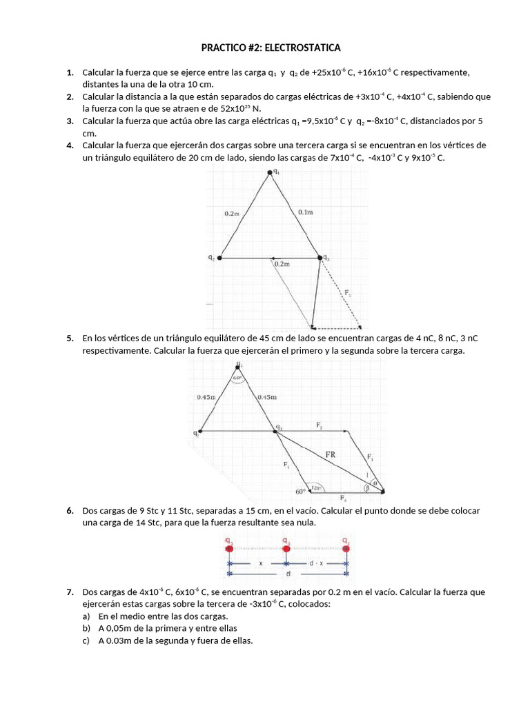 Ejercicios de Electrostatica Resueltos | PDF
