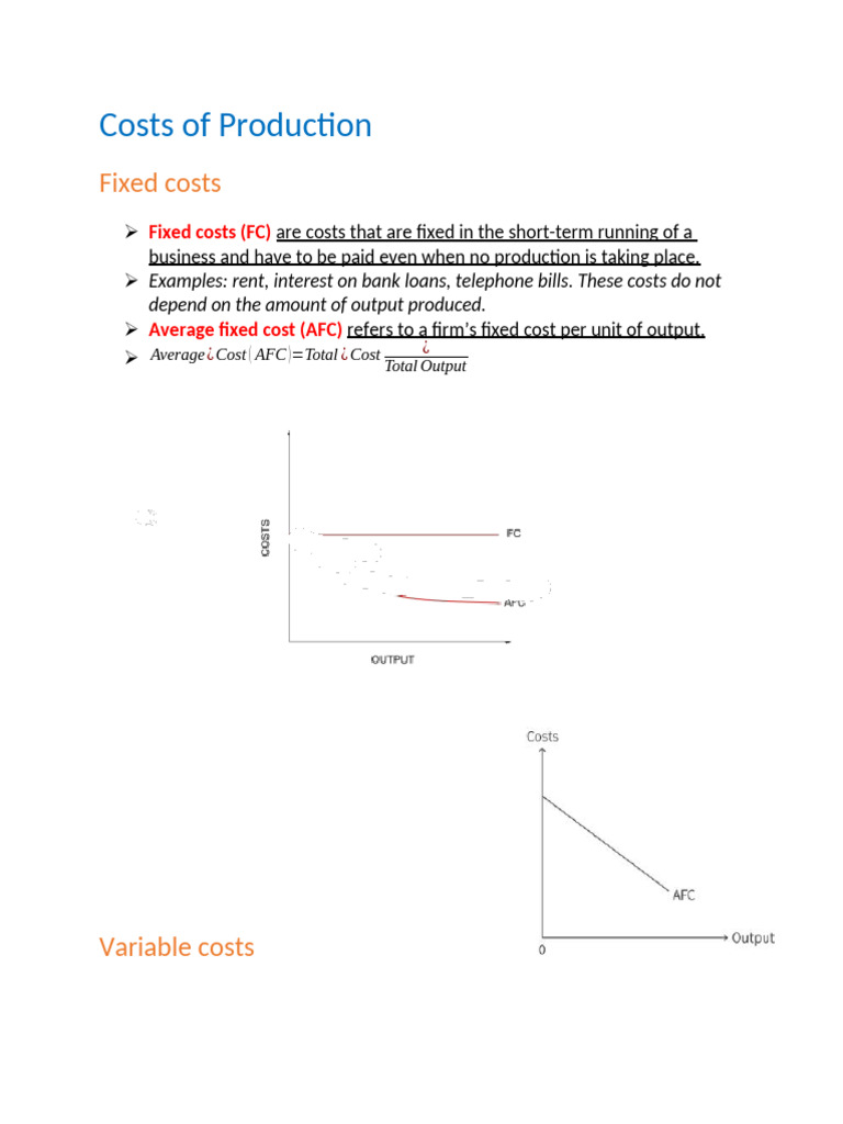 Understanding Fixed and Variable Costs | PDF | Average Cost | Economies ...