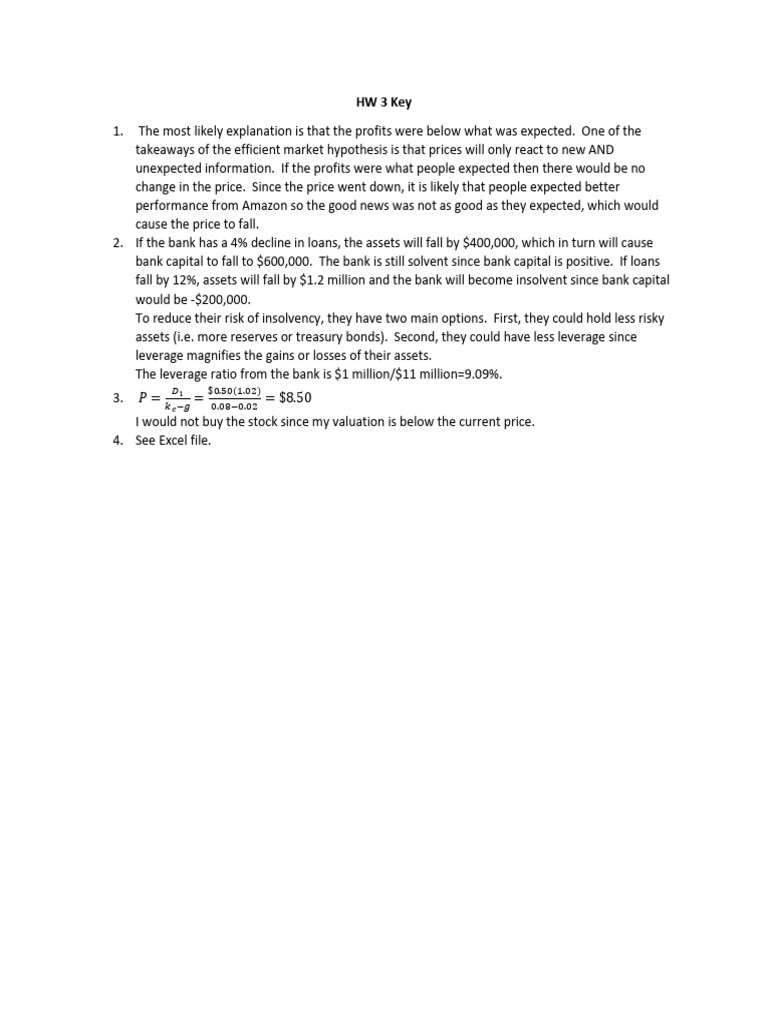 HW 3 Key | PDF