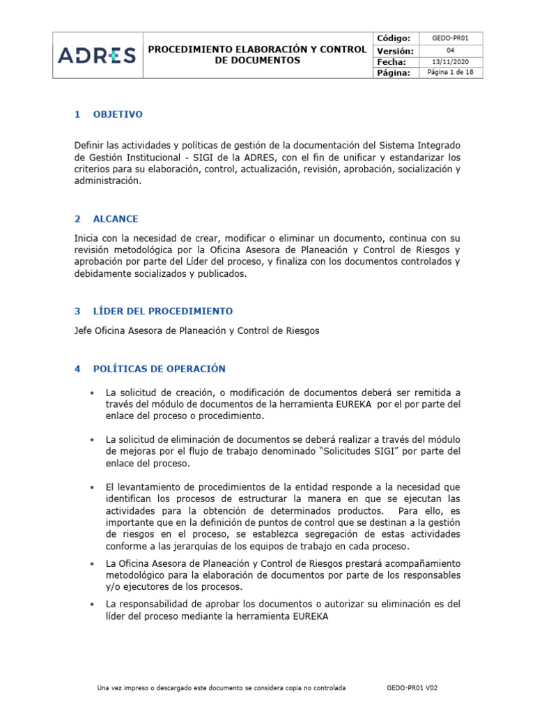 Control y Elaboración de Documentos SIGI | PDF | La seguridad ...