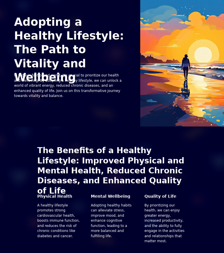 Benefits of a Healthy Lifestyle | PDF