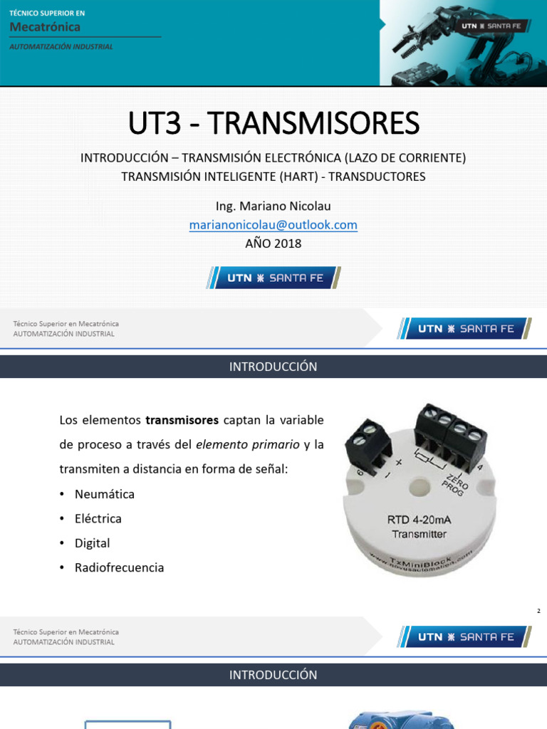 3 - Transmisores (2018) | PDF | Electrónica | Corriente eléctrica