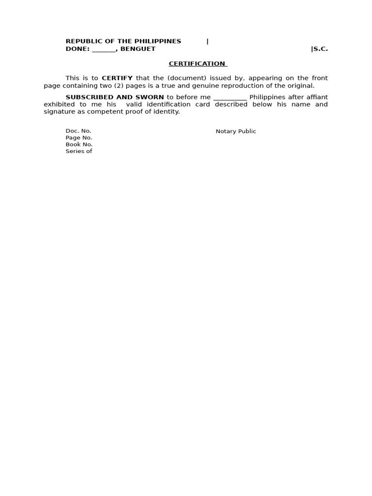 Notary Certification Process in Philippines | PDF
