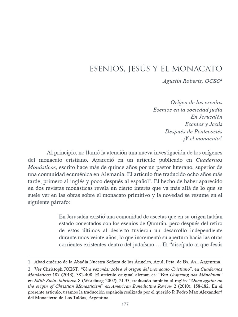 Los Escenios - El Monacato y Jesus | PDF | Juan el apóstol | Jesús