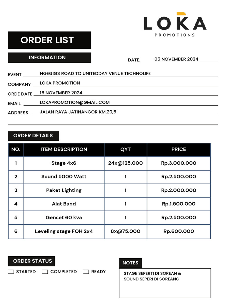 Order List Loka PDF | PDF