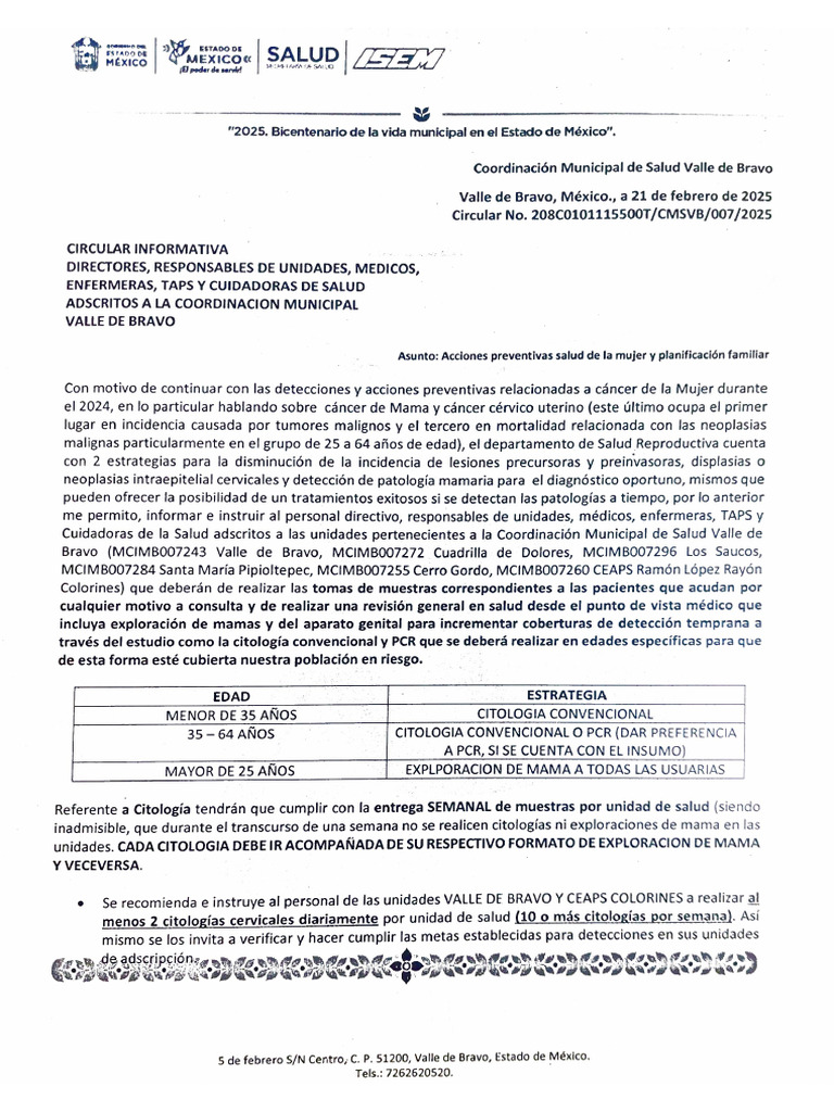 007 Acciones Preventivas de La Salud de La Salud de La Mujer y ...