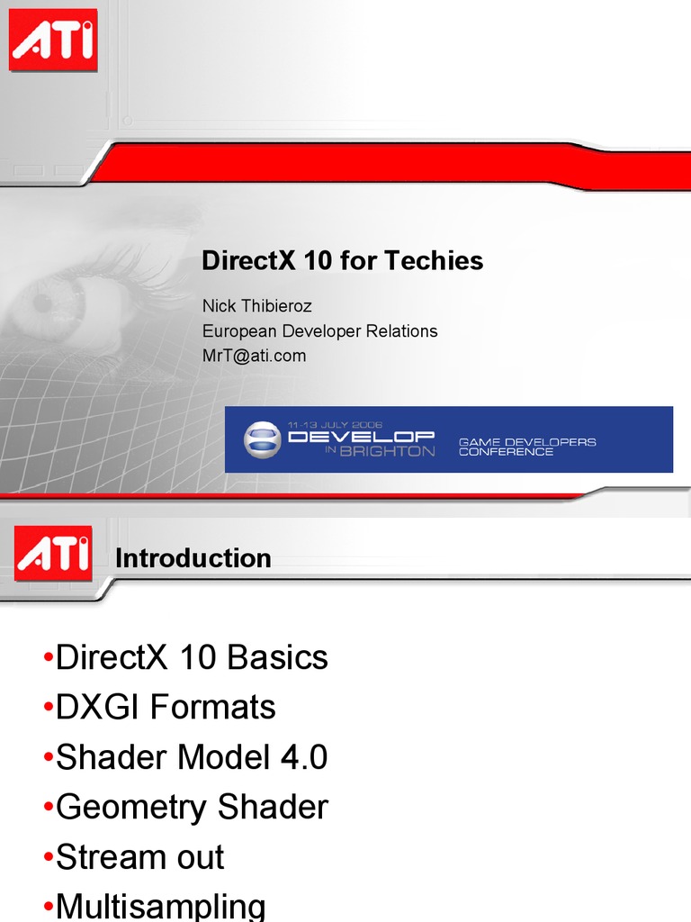 DirectX 10 Overview and Features | PDF | Shader | Texture Mapping