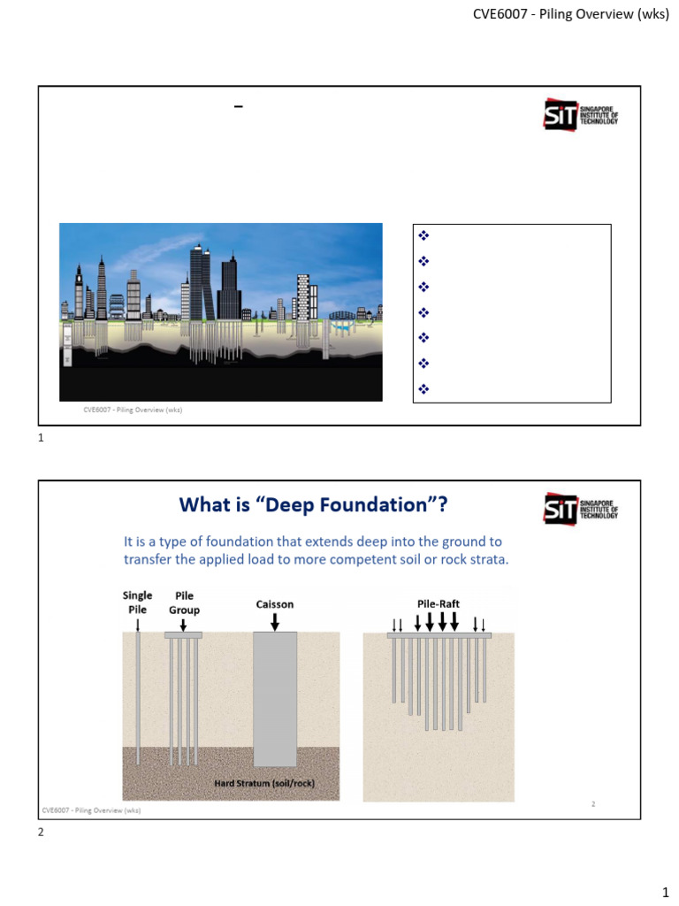Deep Foundation Piling Overview Guide | PDF | Deep Foundation ...