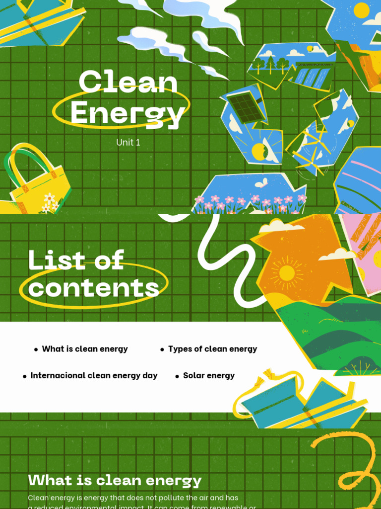 Understanding Clean Energy Types | PDF