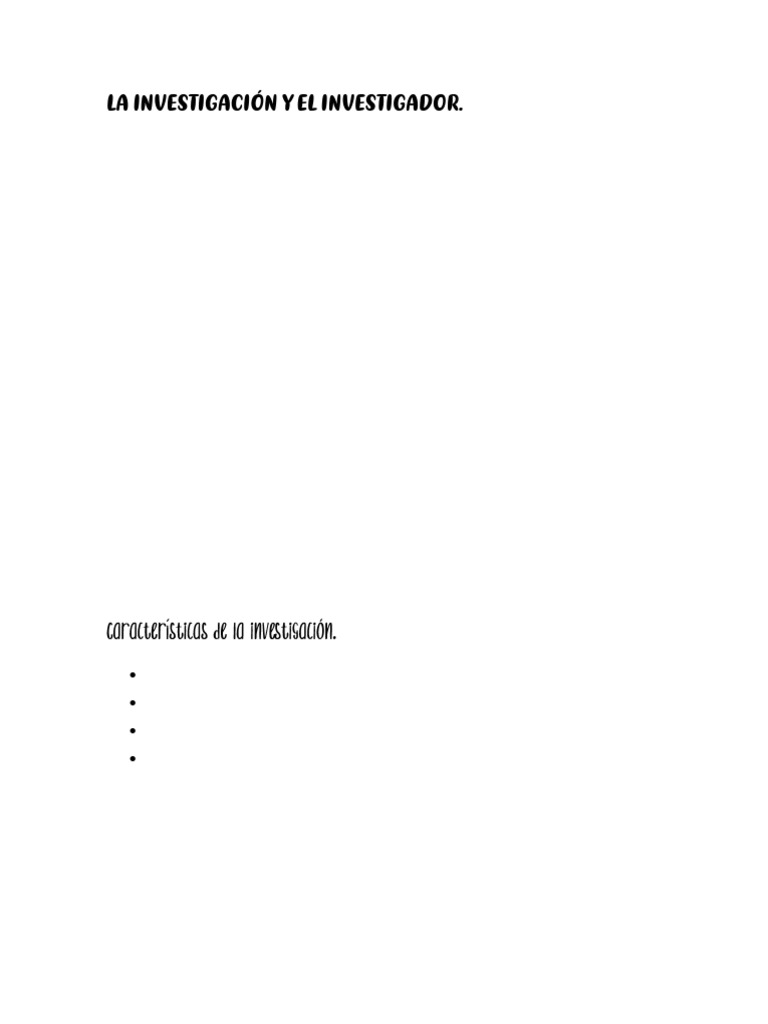 La Investigación y El Investigador | PDF