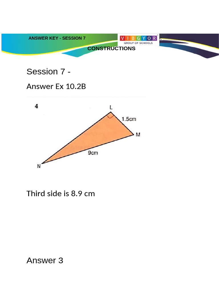Session 7 Answer Key for Constructions | PDF