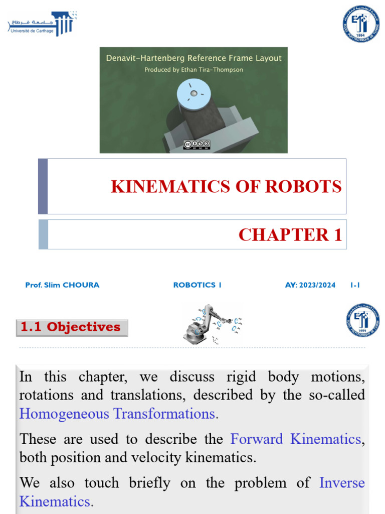 Robot Kinematics and Transformations | PDF | Kinematics | Rotation