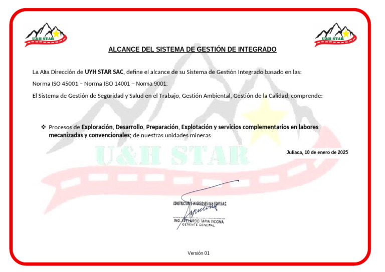 Alcance Del SGI U&H STAR | PDF