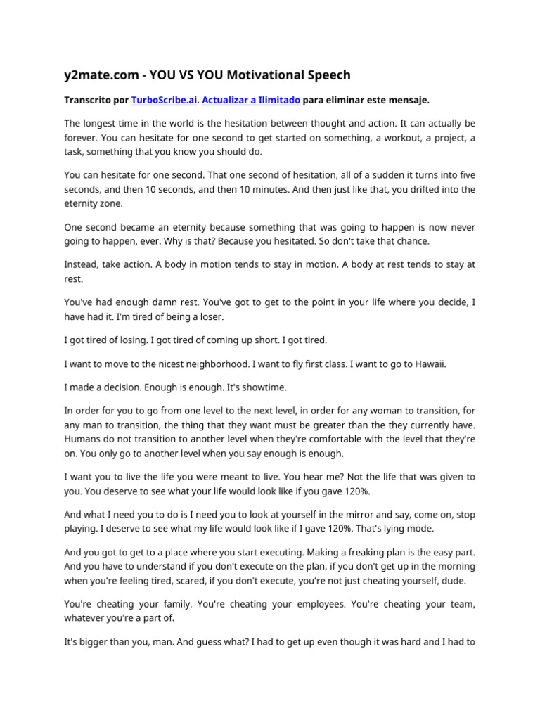 Motivational Speech Take Action Now PDF