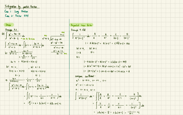 Partial Fraction Integration Techniques | PDF