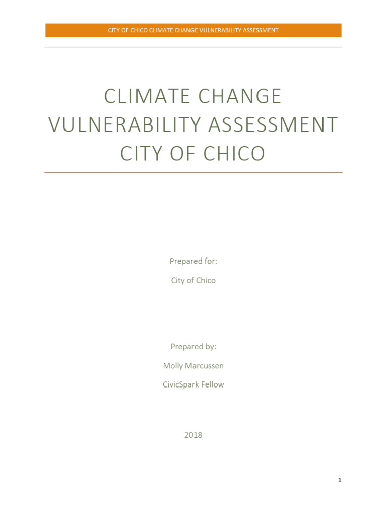 Chico Climate Change Vulnerability Assessment | PDF | Flood | Heat Wave