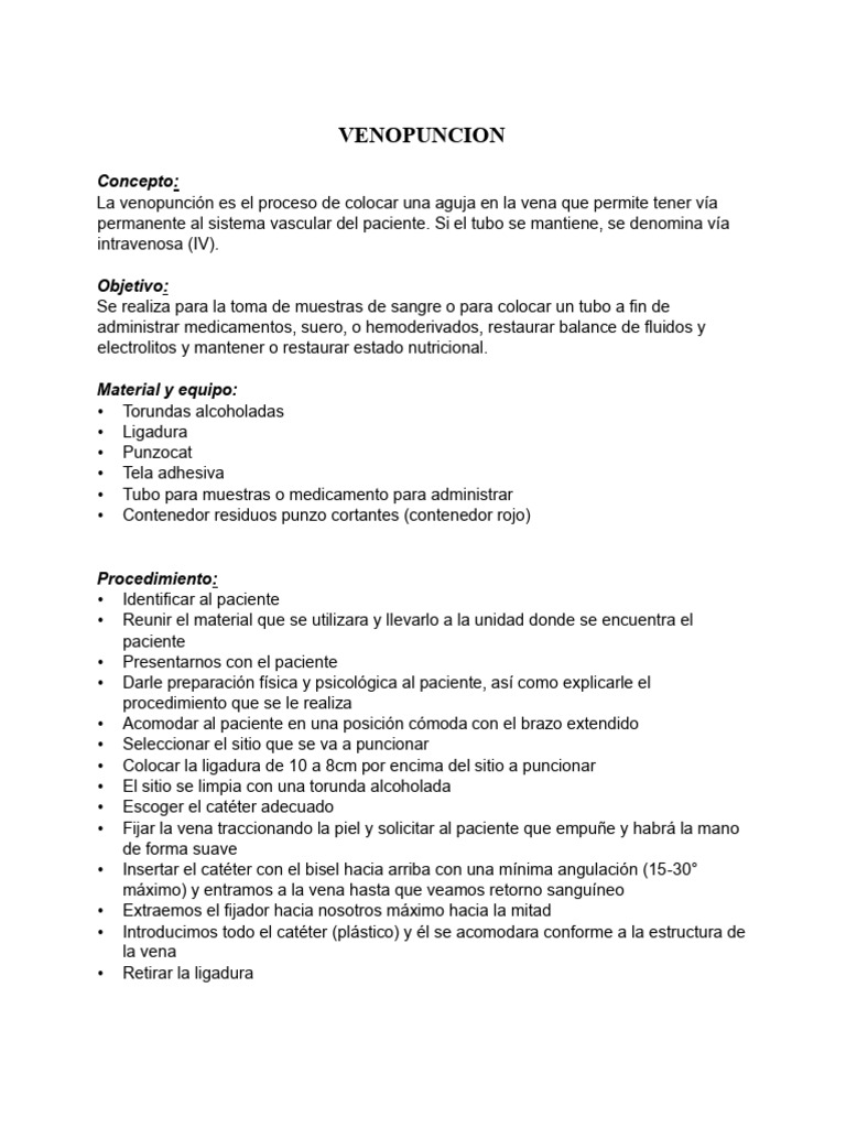 Guía de Venopunción Segura y Efectiva | PDF | Medicina | Medicina CLINICA