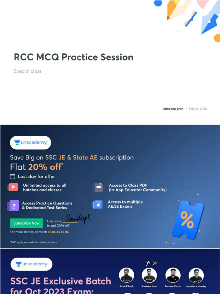 RCC - MCQ - Practice - Session - With - Anno | PDF