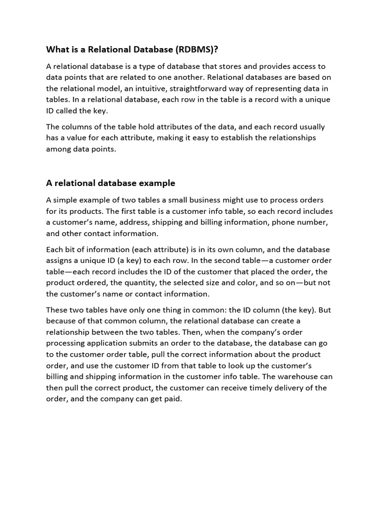 Understanding Relational Databases (RDBMS) | PDF