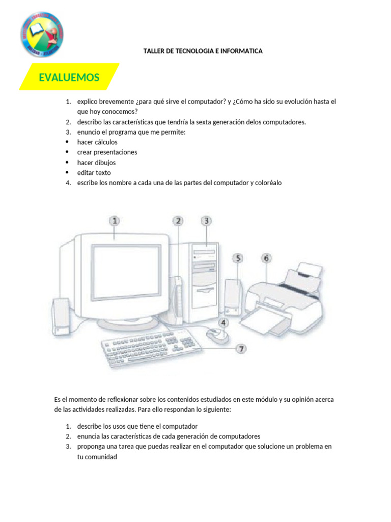 Taller de Tecnología e Informática: Computadores | PDF