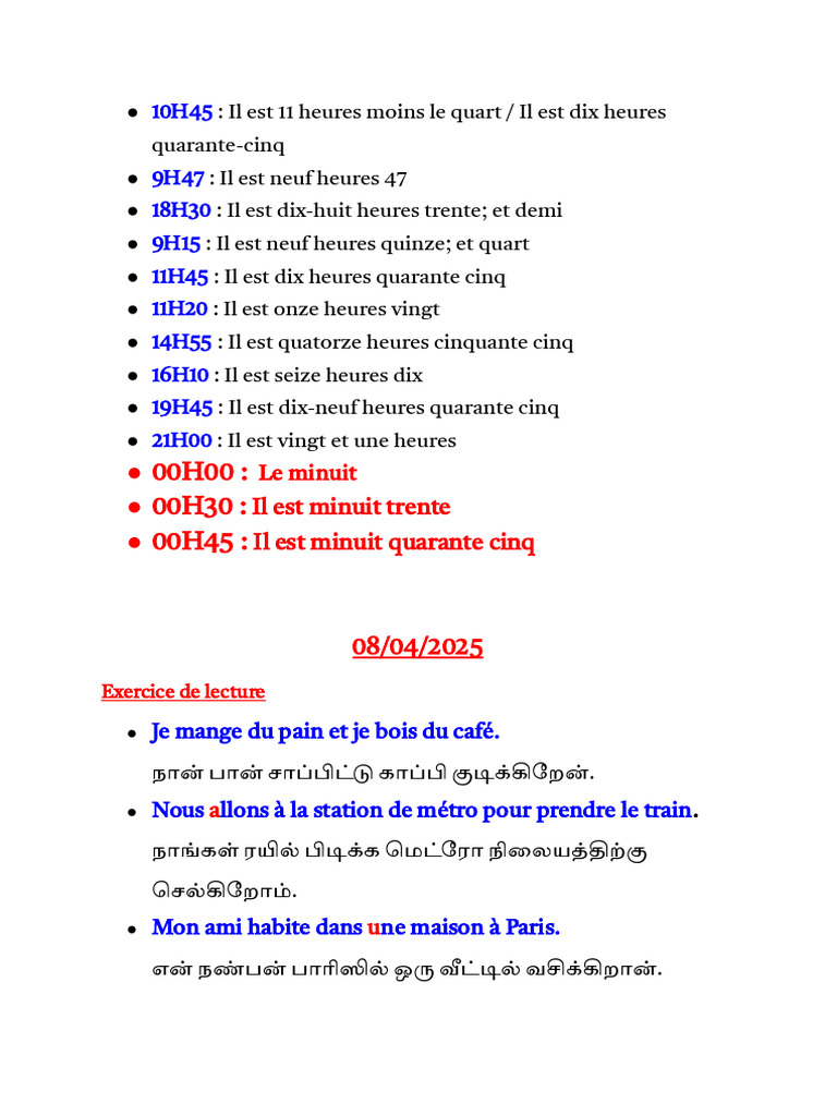10H45 9H47 18H30 9H15 11H45 11H20 14H55 16H10 19H45 21H00: Il Est ...