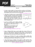 Answers: (A) 0.796 KG/S, (B) 58 CM